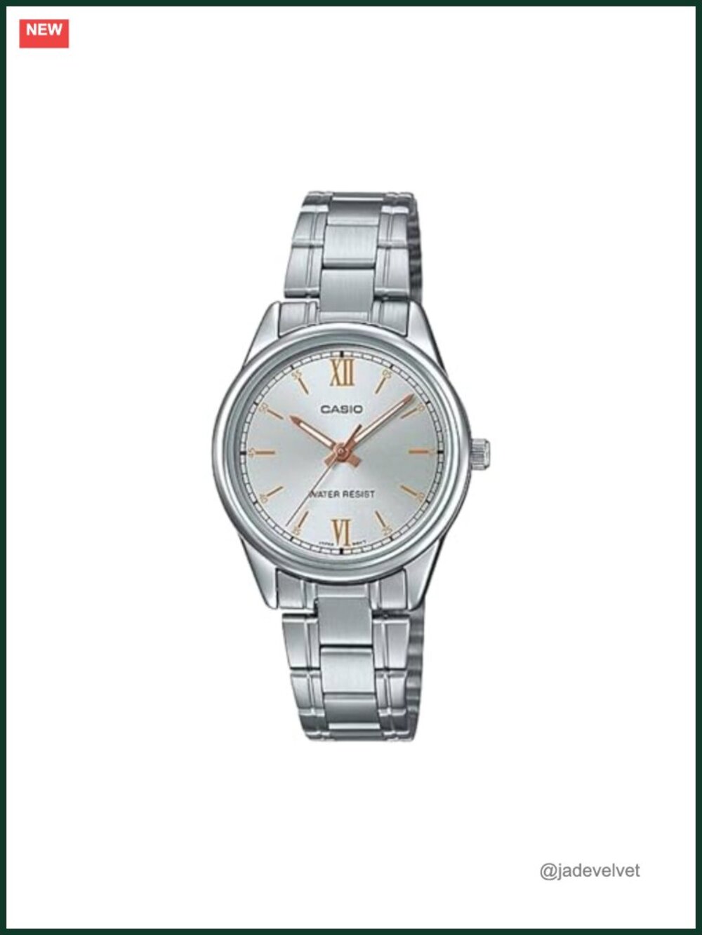 Casio Quartz Analog Watch Stainless Steel Band Water Resistant Dress